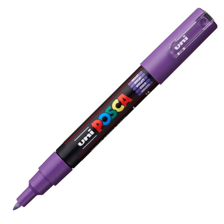 Маркер Uni POSCA PC-1M фиолетовый, 0.7 мм, пулевидный наконечник