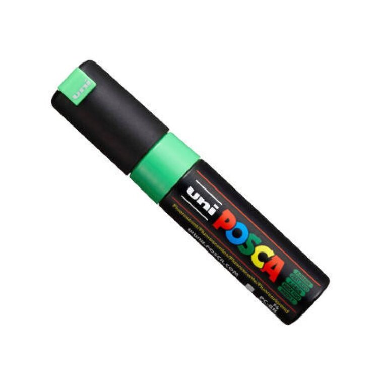 Маркер Uni POSCA PC-8К флуоресцентно-зеленый, до 8 мм цвет F6 1 шт