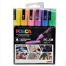 Набор маркеров POSCA PC-5M «Пастельные цвета», в пластиковой упаковке, 6шт