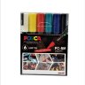 Маркер набор 6 шт. POSCA PC-5М № 5 (белый, серебрянный, желтый, красный, синий, изумрудно-зеленый)